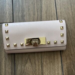 Michael Kors Blush Wallet with Gold Studs